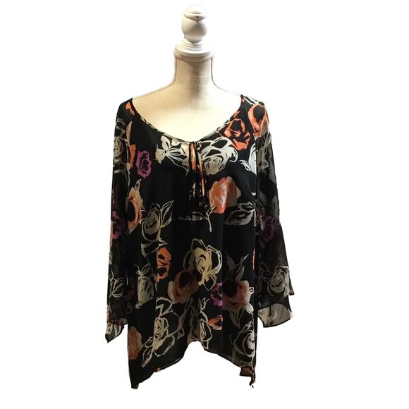 True Beauty By Emme Flowy Blouse - Picture 1 of 7